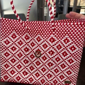 Lola’s Bag Red and White Patterned Tote Bag